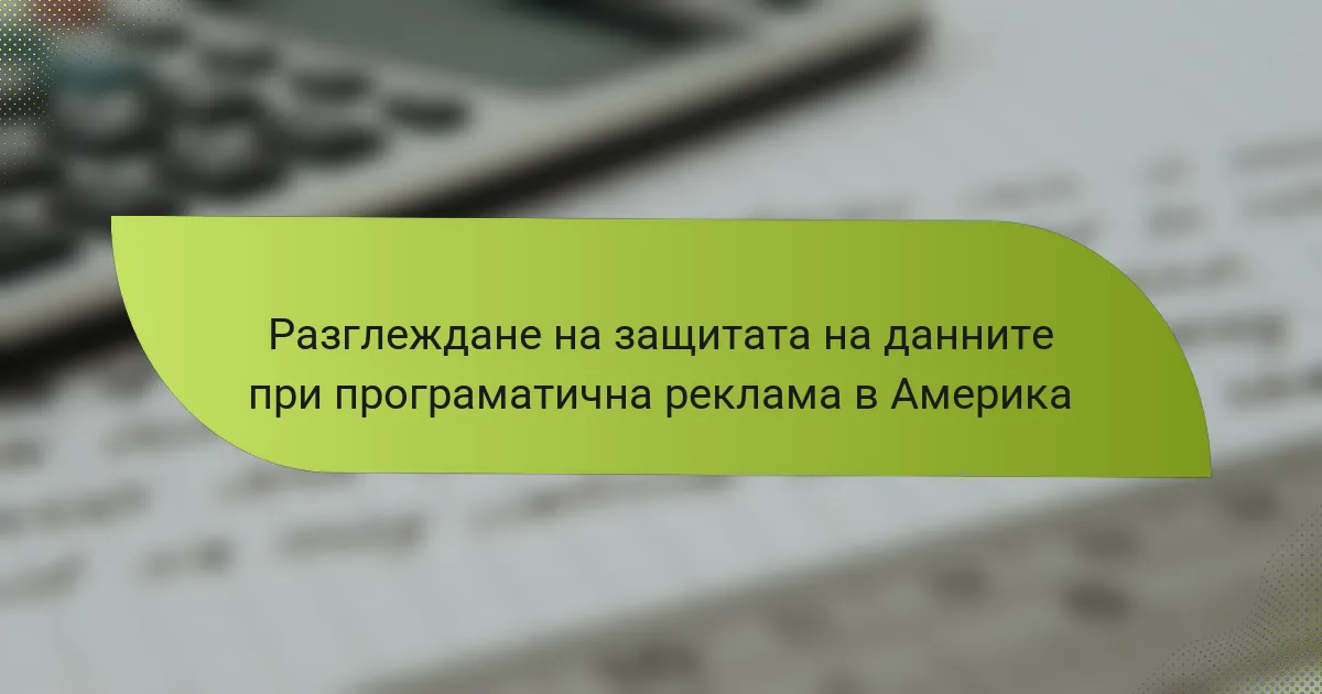 Разглеждане на защитата на данните при програматична реклама в Америка
