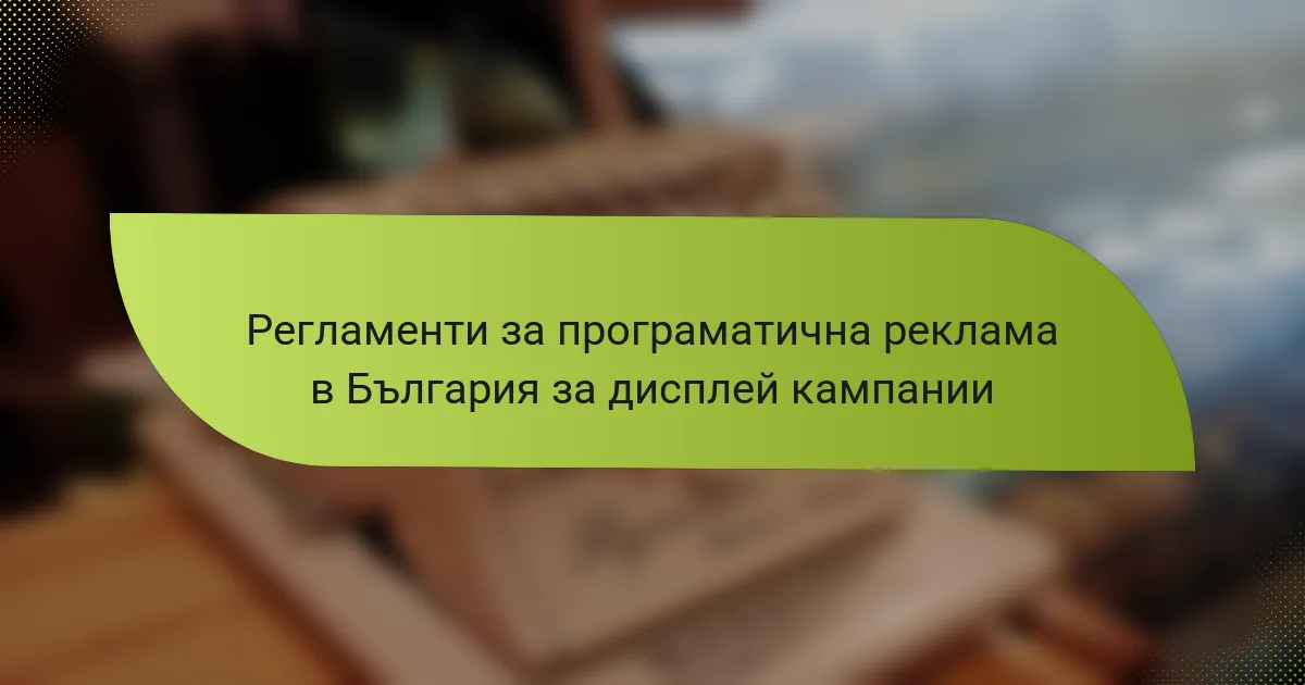 Регламенти за програматична реклама в България за дисплей кампании
