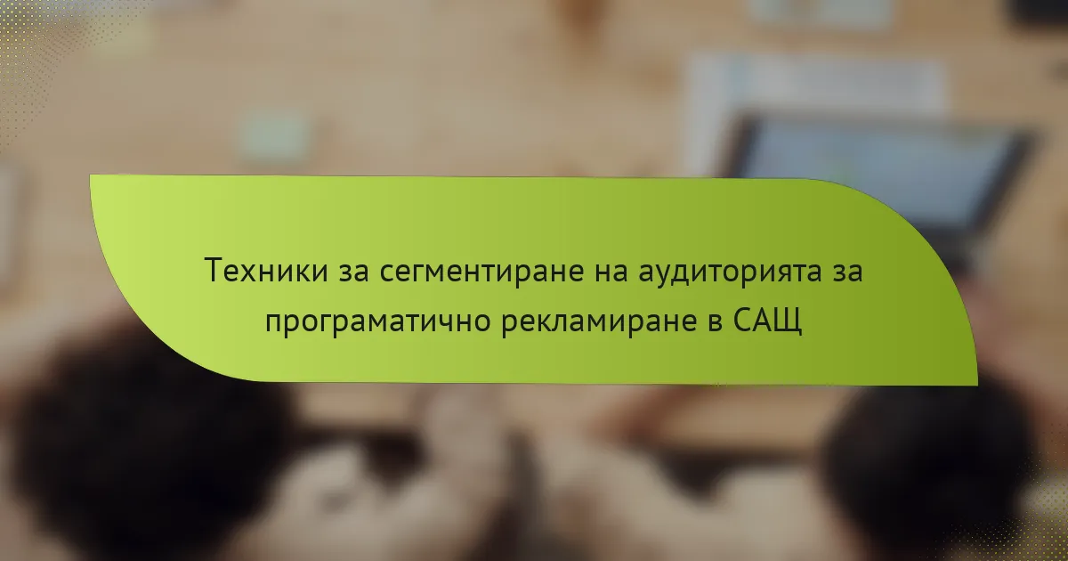 Техники за сегментиране на аудиторията за програматично рекламиране в САЩ