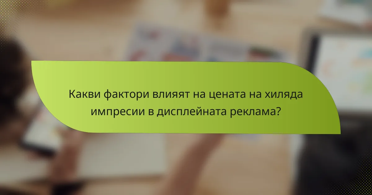Какви фактори влияят на цената на хиляда импресии в дисплейната реклама?