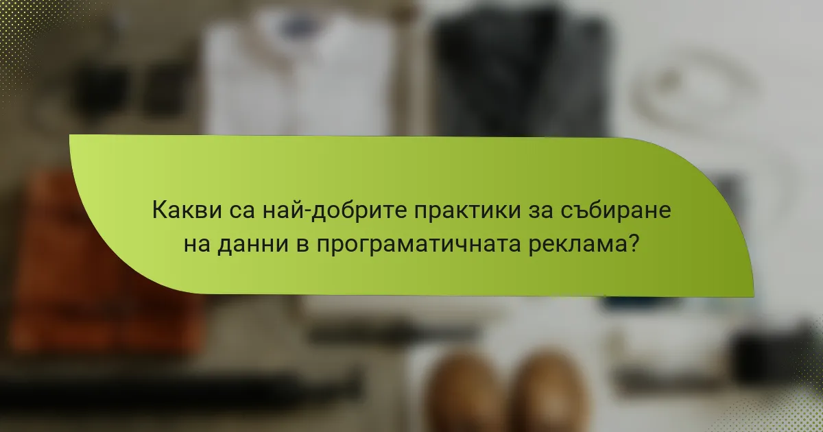 Какви са най-добрите практики за събиране на данни в програматичната реклама?