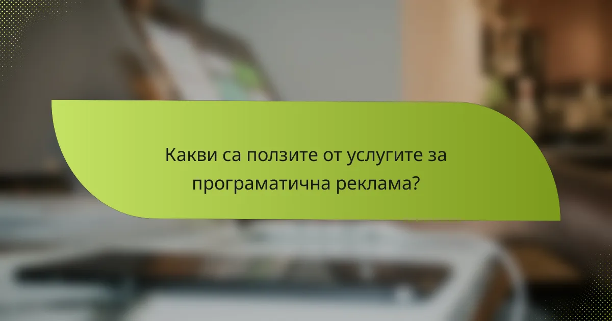 Какви са ползите от услугите за програматична реклама?