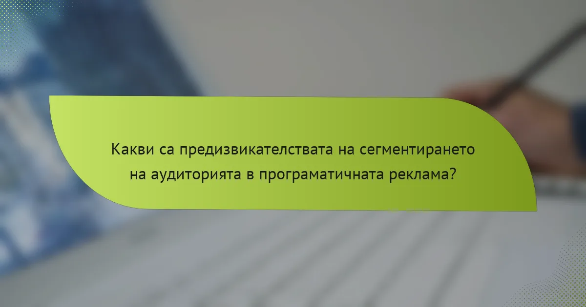 Какви са предизвикателствата на сегментирането на аудиторията в програматичната реклама?