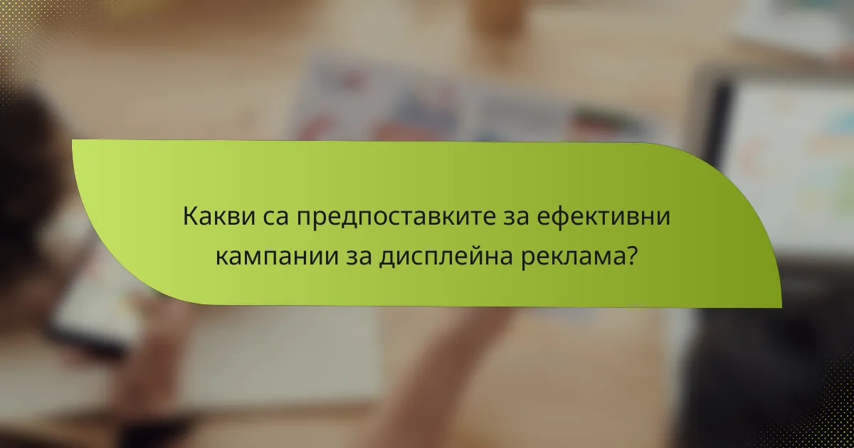Какви са предпоставките за ефективни кампании за дисплейна реклама?